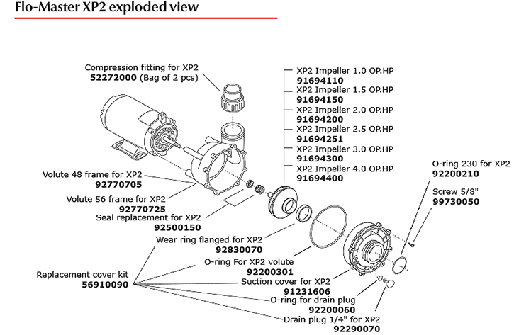 aqua flo xp2 pump parts