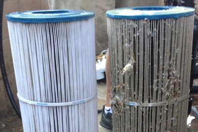 Dirty vs cleaned filter for comparison Dirty vs cleaned filter for comparison